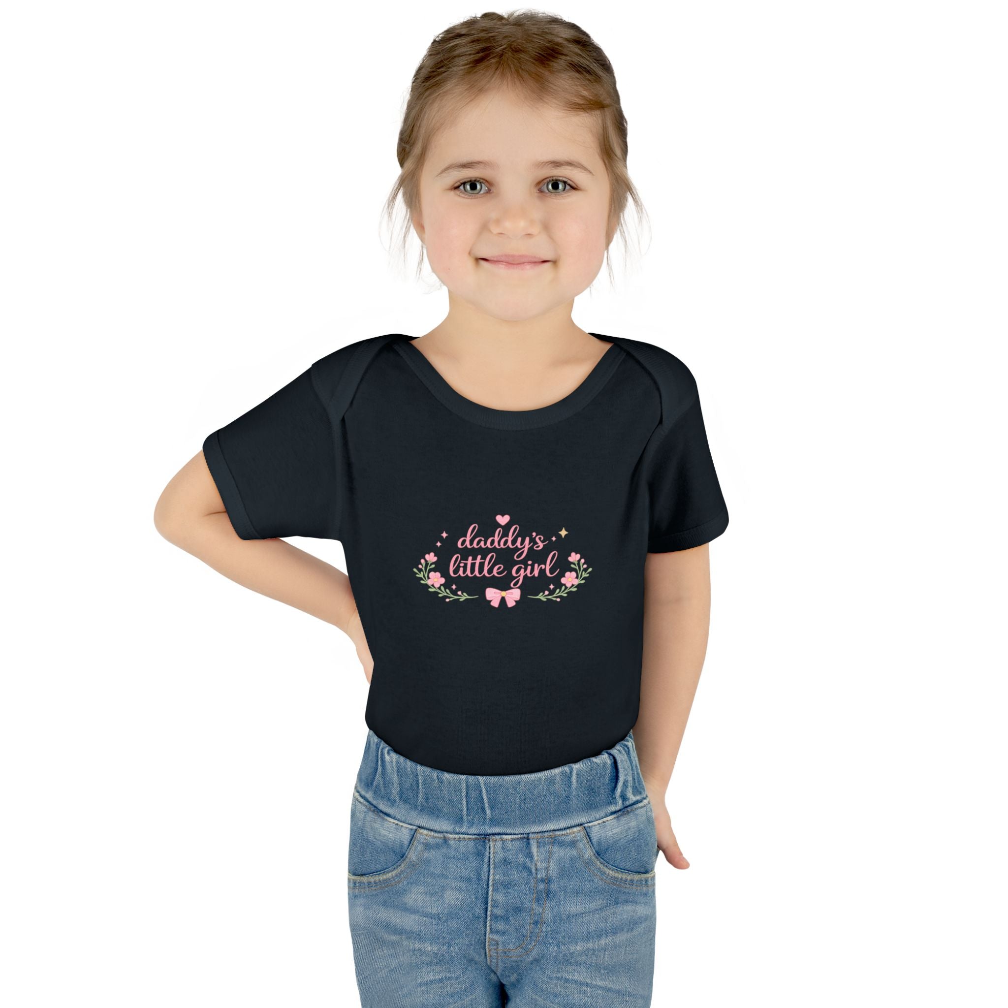 Daddy’s Little Girl Infant Bodysuit – Floral Newborn Baby Onesie