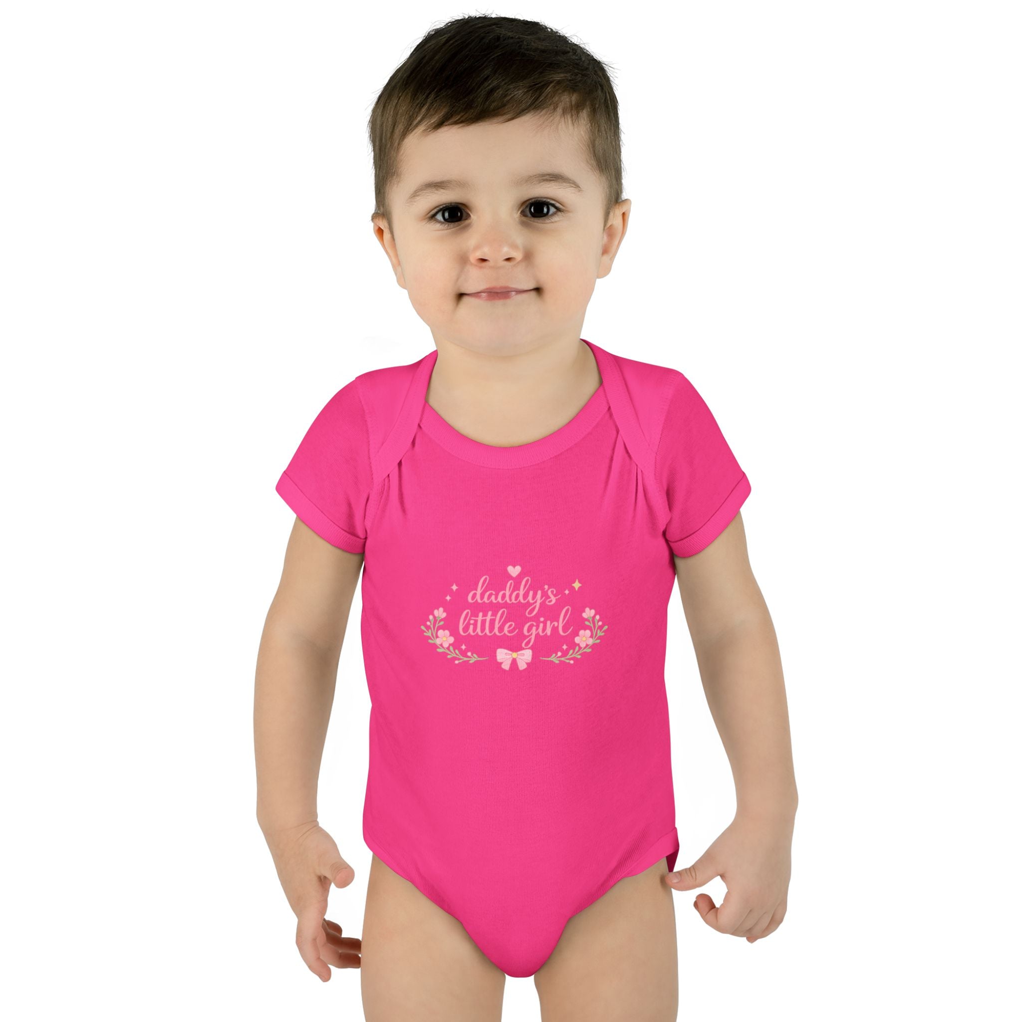 Daddy’s Little Girl Infant Bodysuit – Floral Newborn Baby Onesie