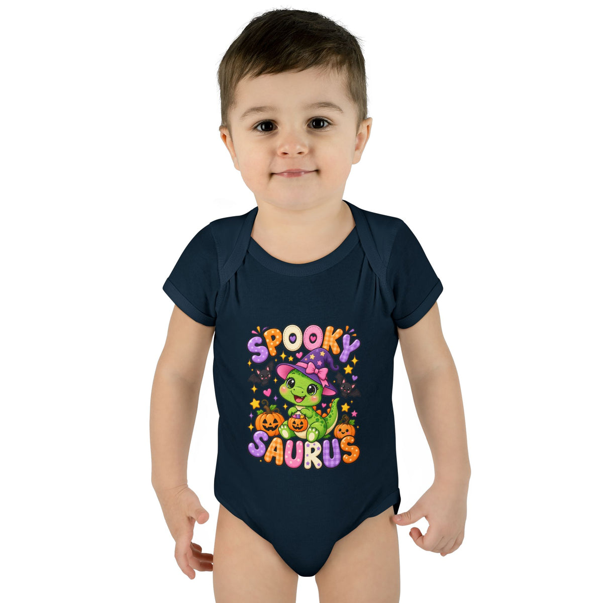 Spooky Saurus Infant Bodysuit — Cute Halloween Dinosaur Baby Onesie