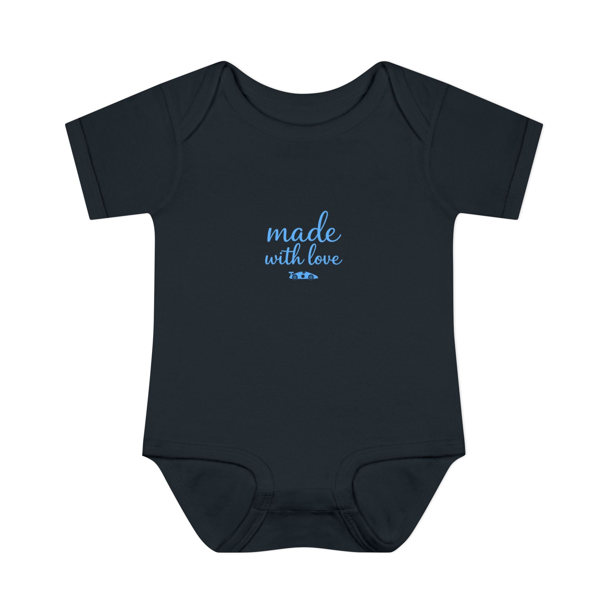 Made With Love Baby Bodysuit – Minimal Blue Design 🩵