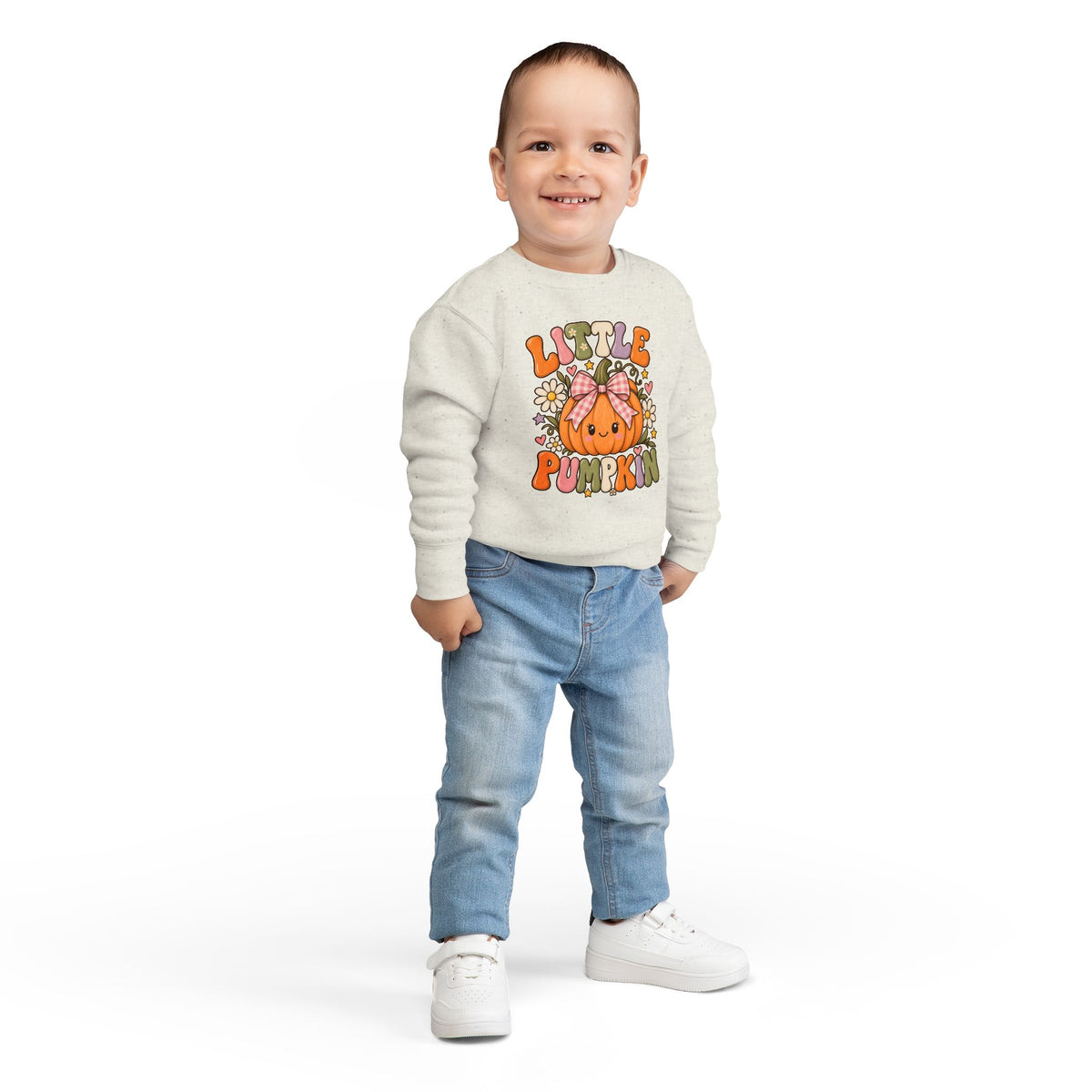 Little Pumpkin Bow Kids Halloween Sweatshirt