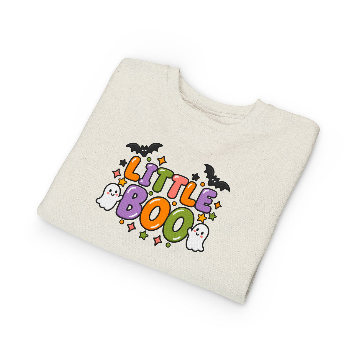 Toddler Sweatshirt - 'Little Boo' Cute Halloween Ghost & Bat Pullover