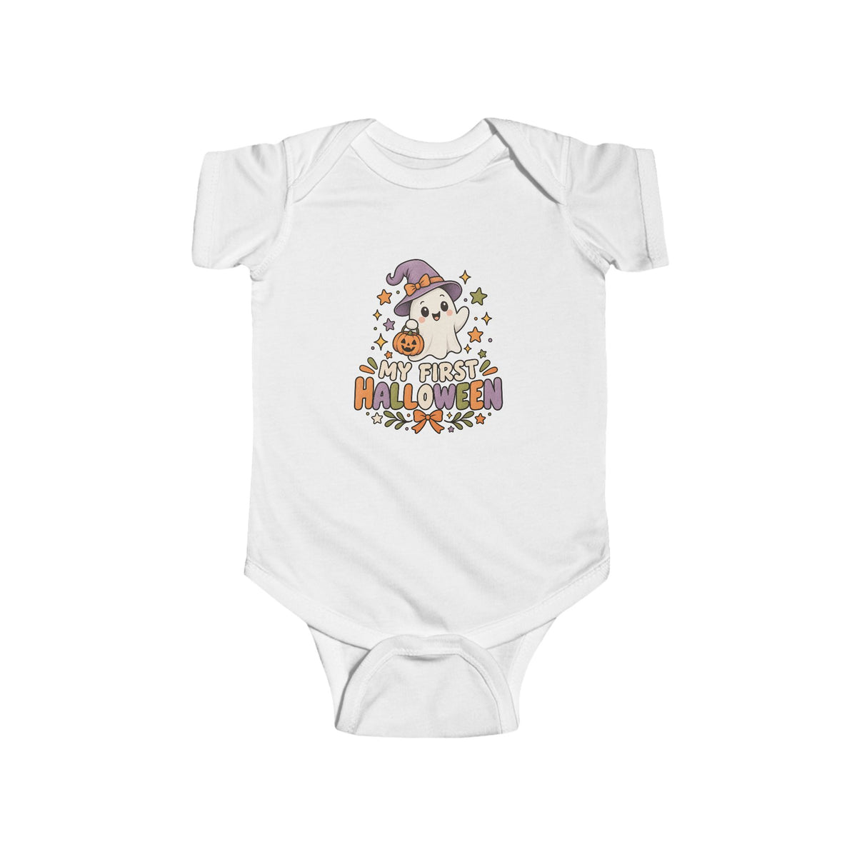 Baby Halloween Bodysuit - Cute Ghost "First Halloween" Infant One-Piece
