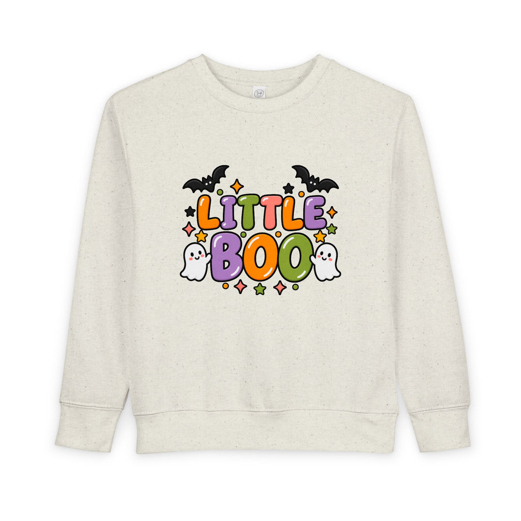 Toddler Sweatshirt - 'Little Boo' Cute Halloween Ghost & Bat Pullover
