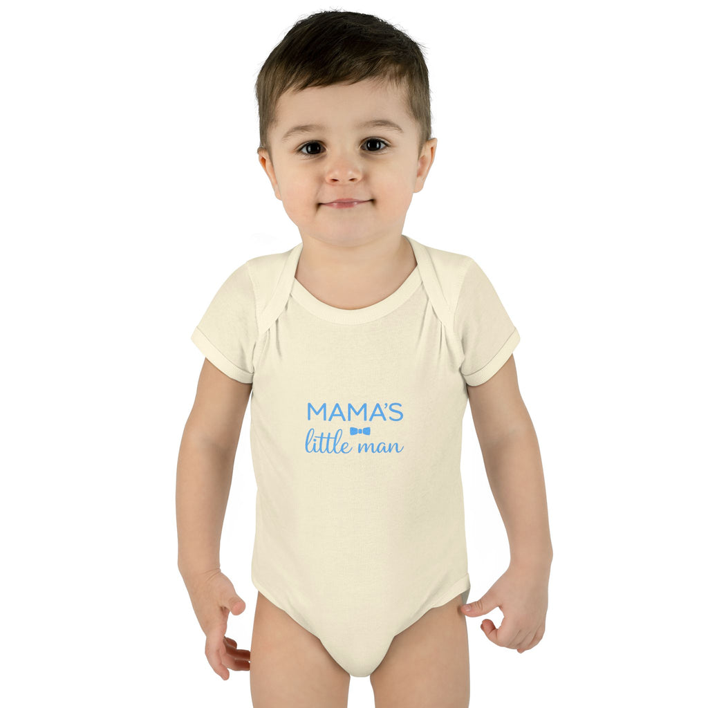 Mama's Little Man Baby Bodysuit — Cute Newborn Onesie for Baby Shower & New Moms
