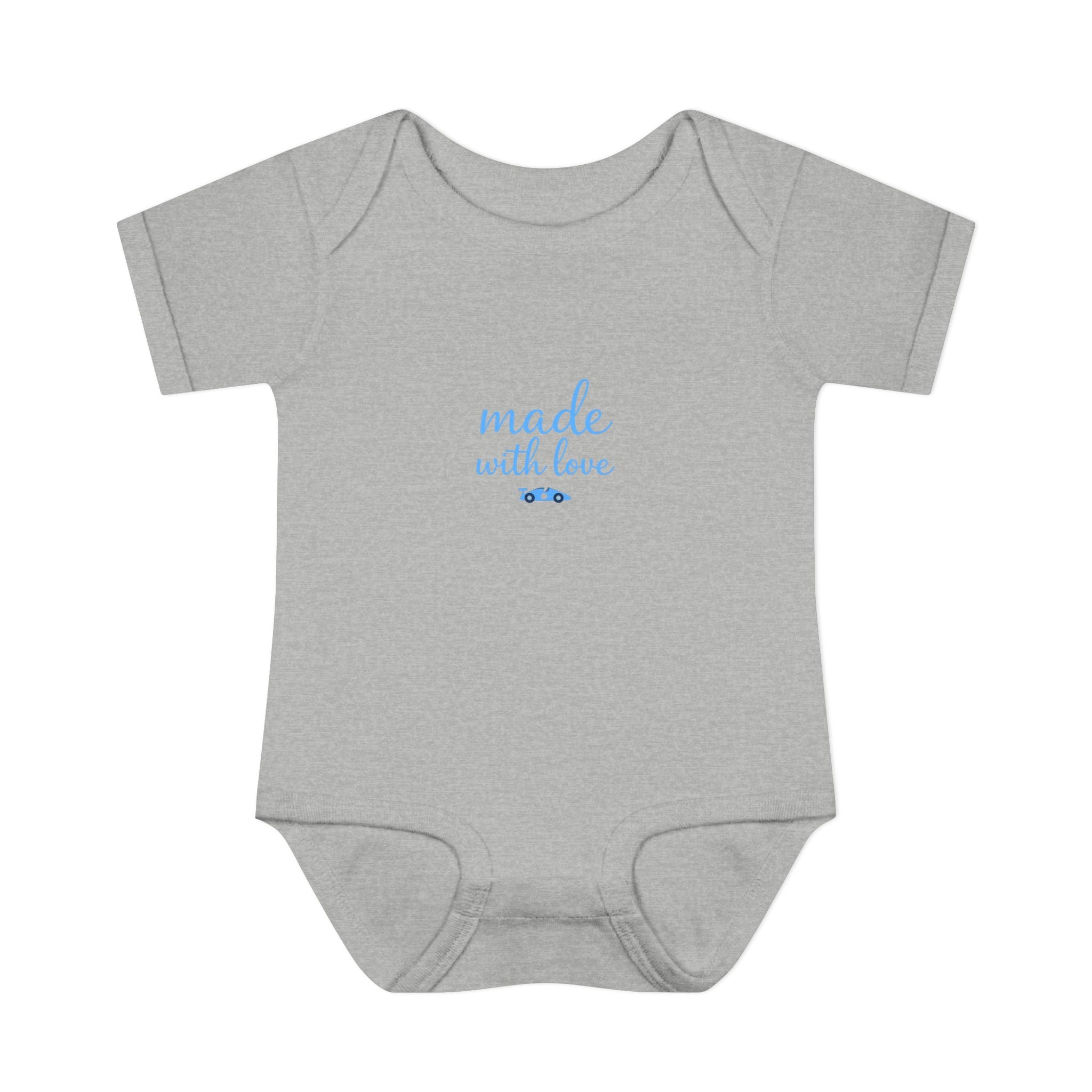 Made With Love Baby Bodysuit – Minimal Blue Design 🩵