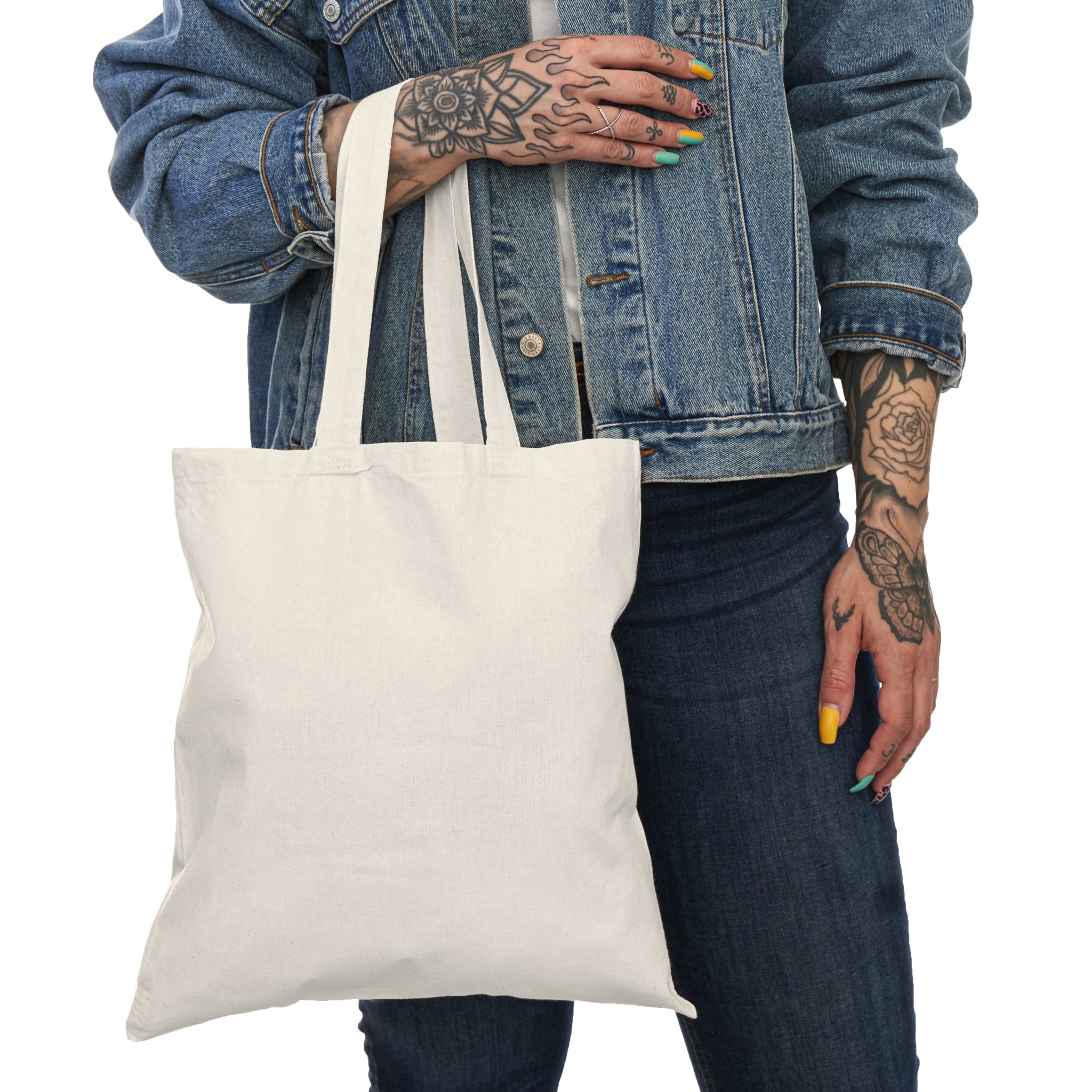 Floral Lily Natural Tote Bag — Pink Watercolor Flower Canvas Grocery Shopper